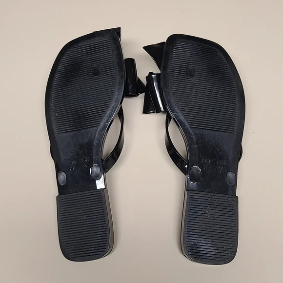 Jeffrey Campbell Sugary Big Bow jelly flip flop thong sandals size 8 - Picture 9 of 11